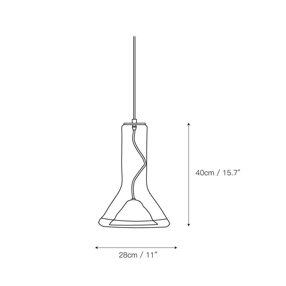Whistle Industrial Glass Pendant Light - Modern Cone Spotlight with Metal Shield | Integrated LED Hanging Kitchen Island Lamp