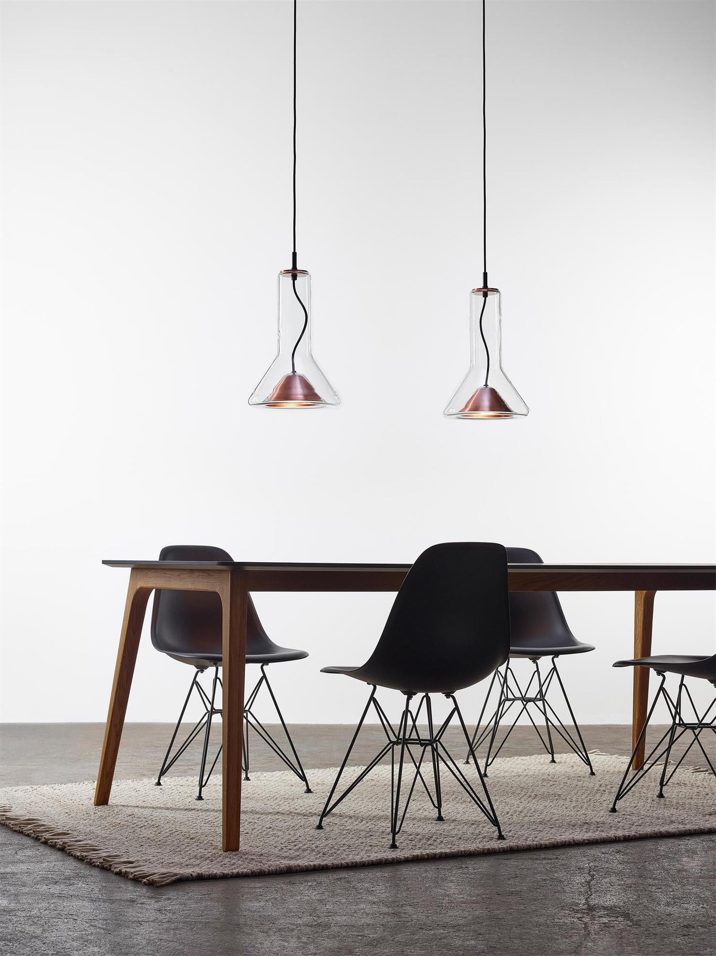 Whistle Industrial Glass Pendant Light - Modern Cone Spotlight with Metal Shield | Integrated LED Hanging Kitchen Island Lamp