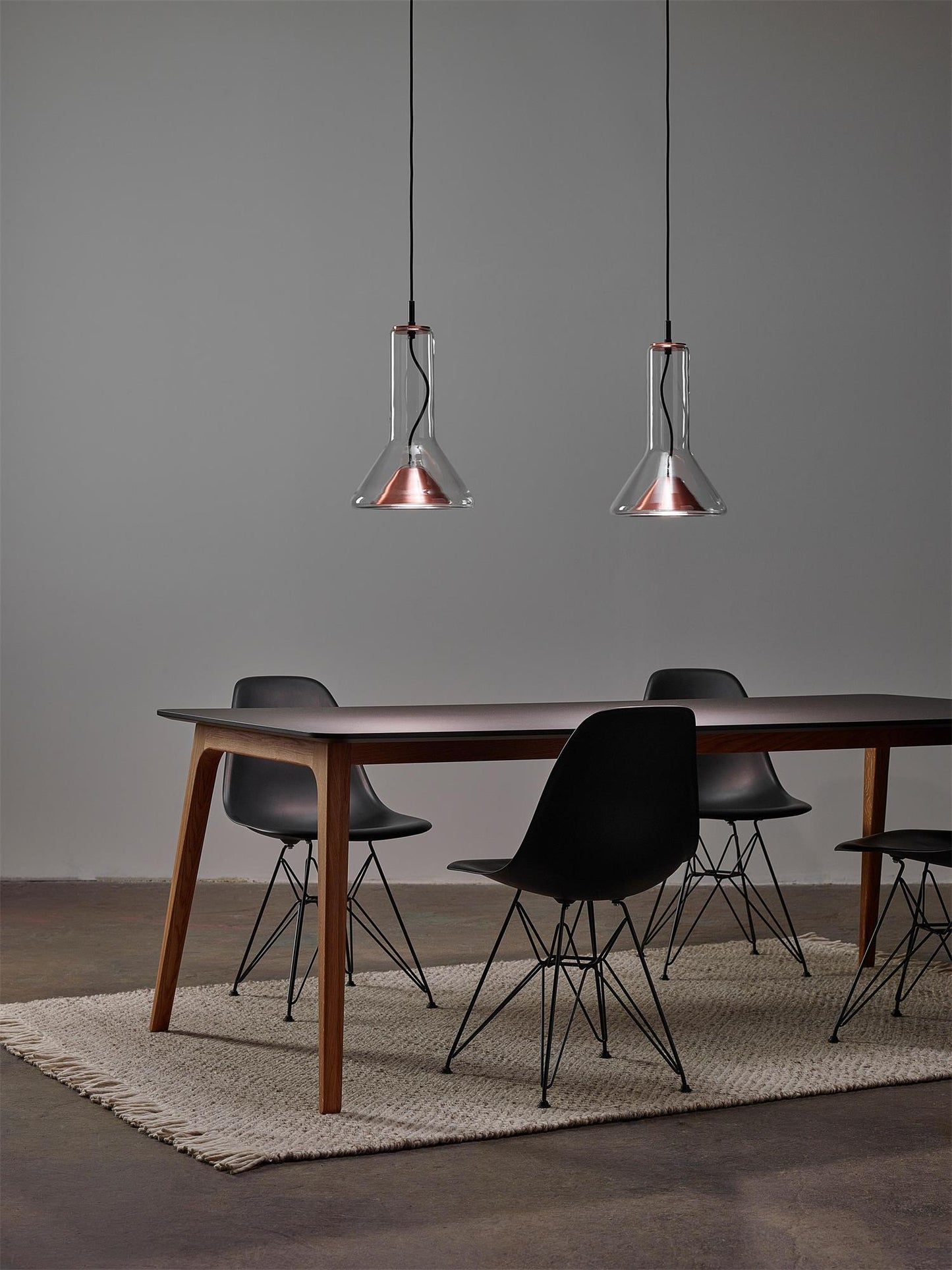 Whistle Industrial Glass Pendant Light - Modern Cone Spotlight with Metal Shield | Integrated LED Hanging Kitchen Island Lamp