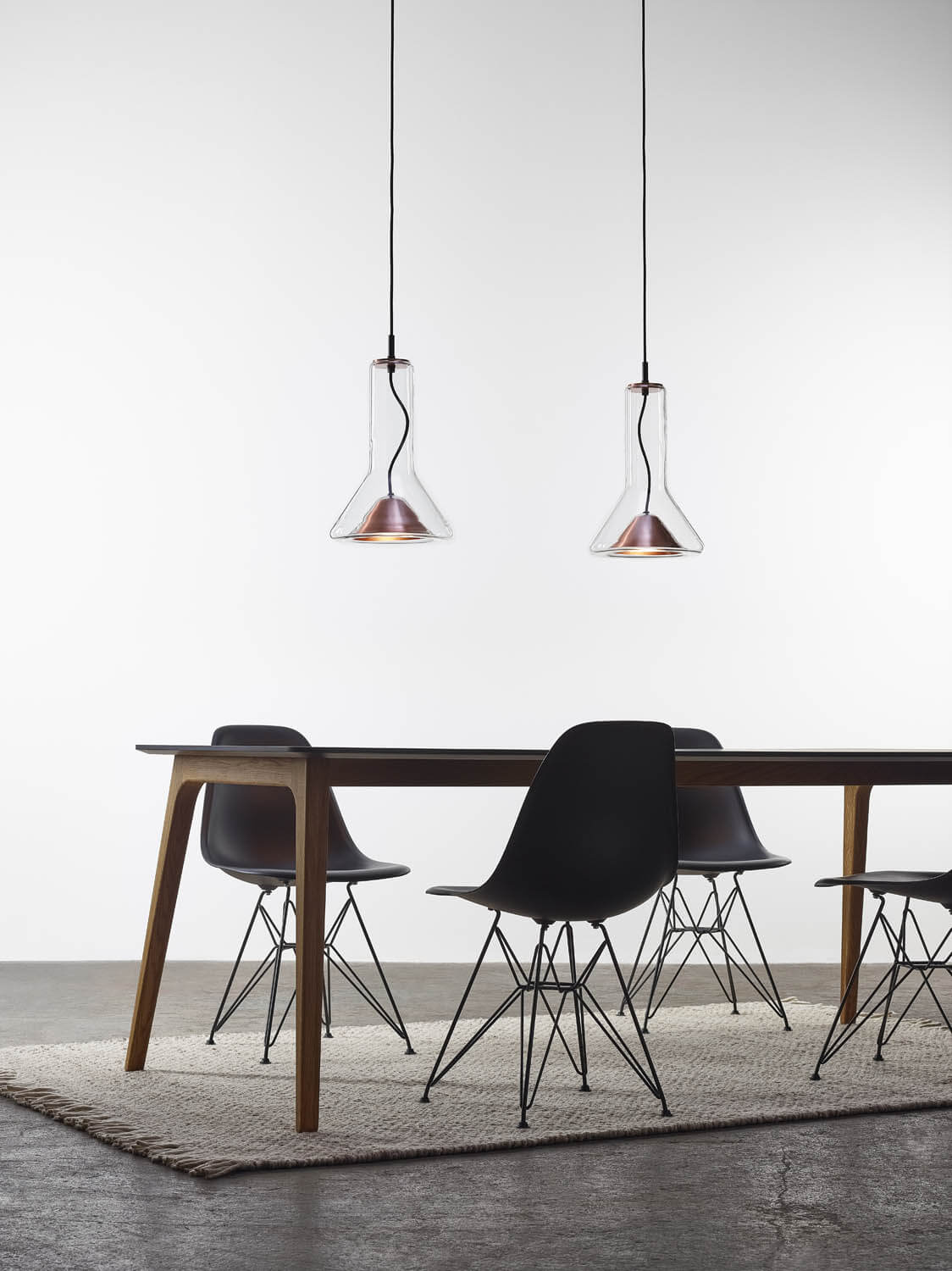 Whistle Industrial Glass Pendant Light - Modern Cone Spotlight with Metal Shield | Integrated LED Hanging Kitchen Island Lamp