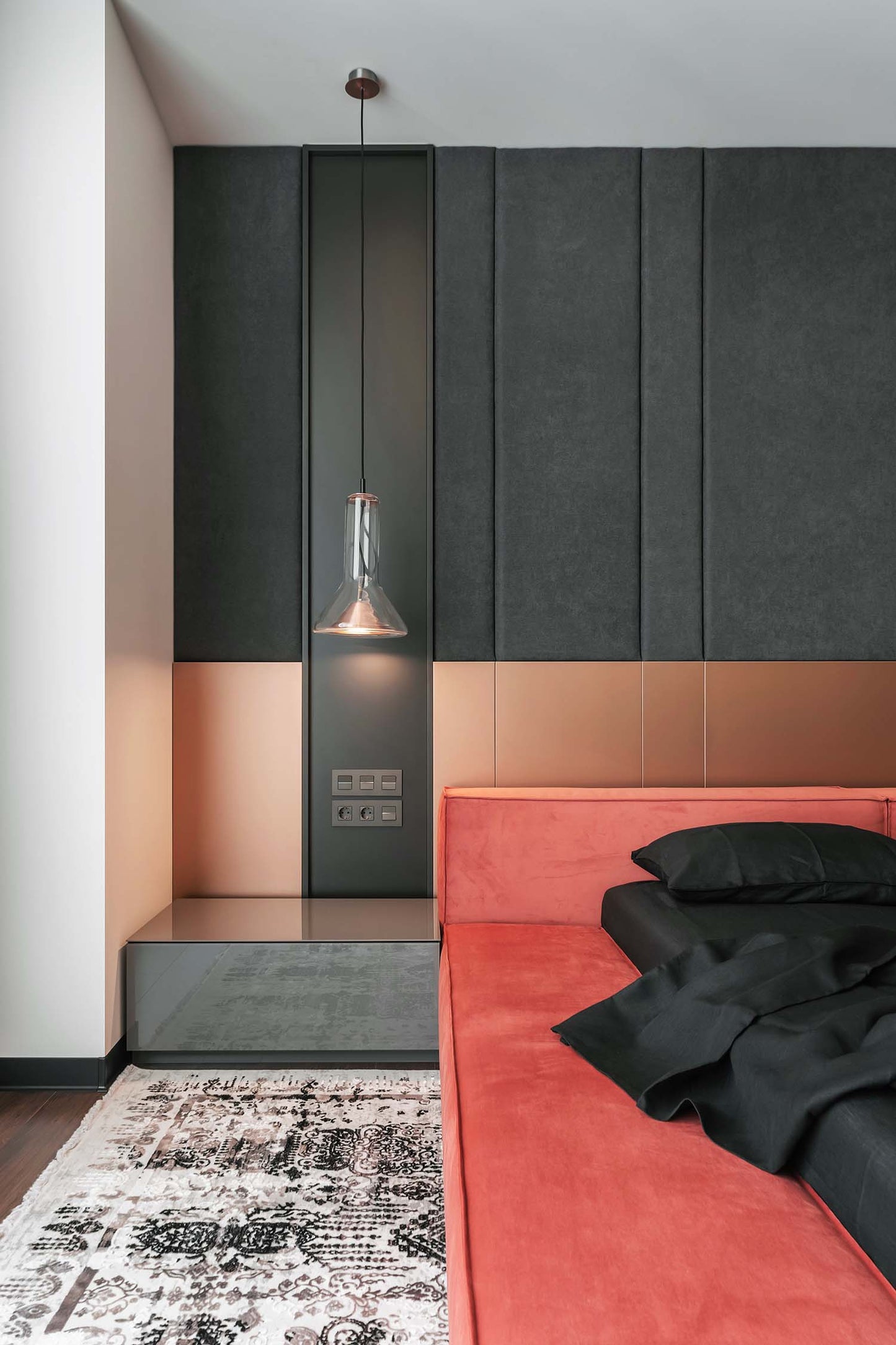 Whistle Industrial Glass Pendant Light - Modern Cone Spotlight with Metal Shield | Integrated LED Hanging Kitchen Island Lamp