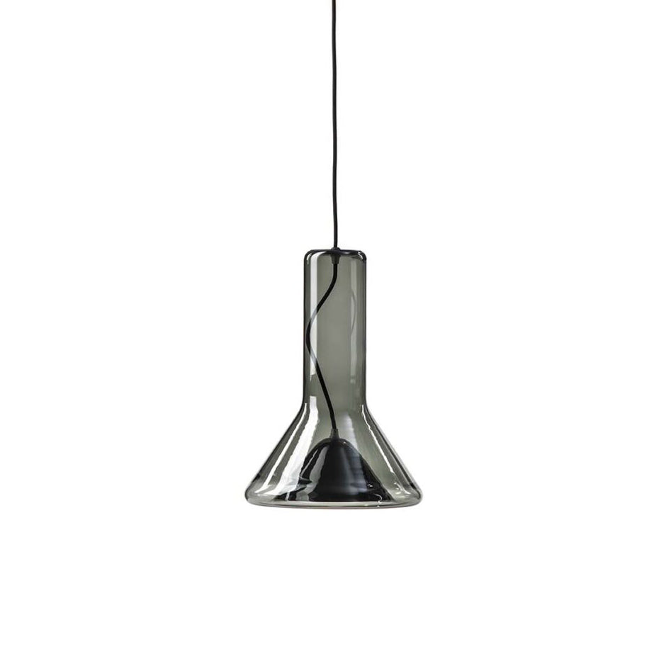 Whistle Industrial Glass Pendant Light - Modern Cone Spotlight with Metal Shield | Integrated LED Hanging Kitchen Island Lamp