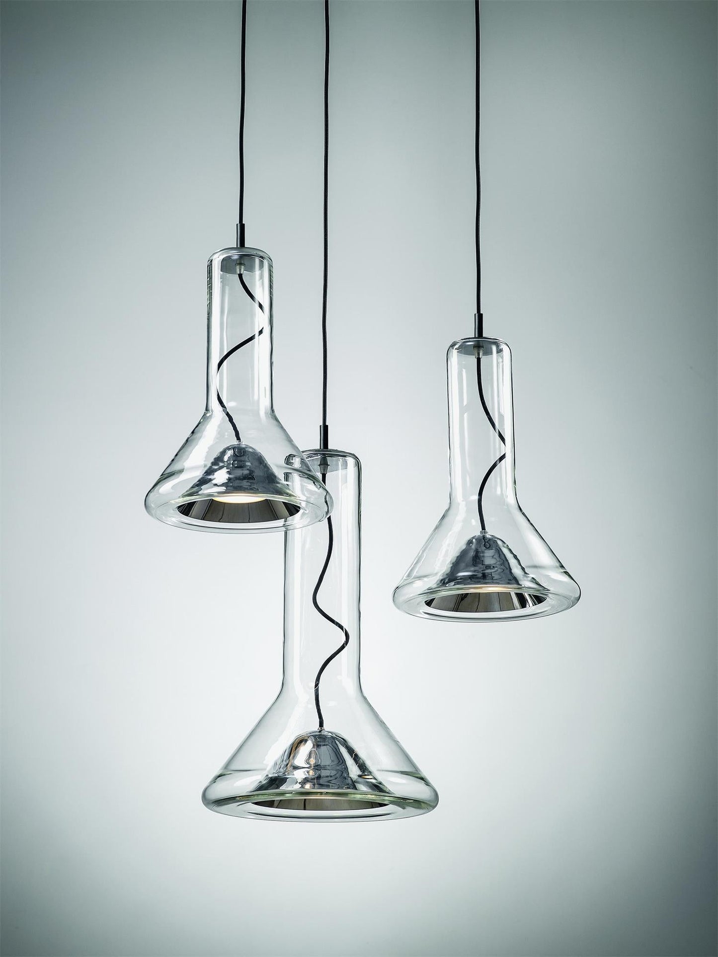 Whistle Industrial Glass Pendant Light - Modern Cone Spotlight with Metal Shield | Integrated LED Hanging Kitchen Island Lamp