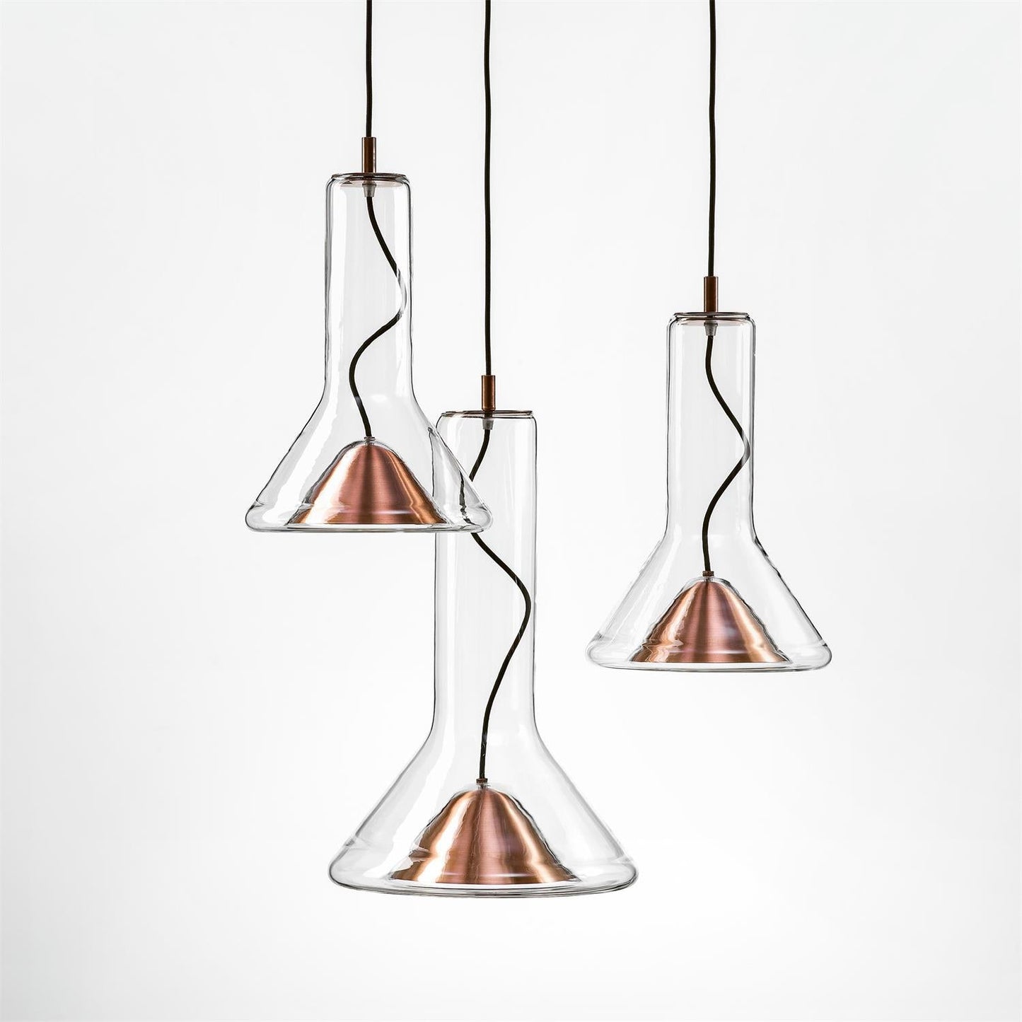 Whistle Industrial Glass Pendant Light - Modern Cone Spotlight with Metal Shield | Integrated LED Hanging Kitchen Island Lamp