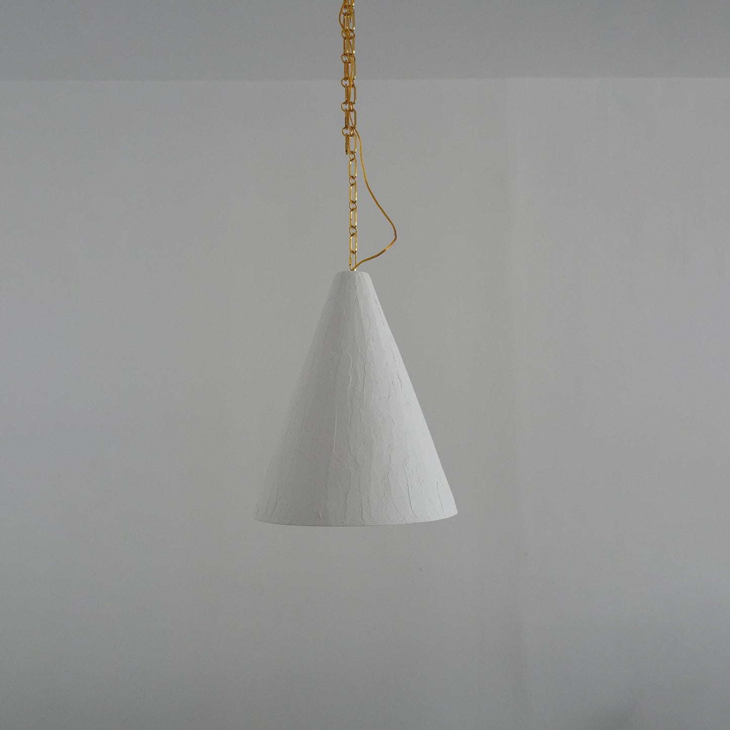 White Plaster Pendant Lamp - Handcrafted Papier-Mache & Venetian Plaster Dome | Minimalist Organic Hanging Light | E26 E27