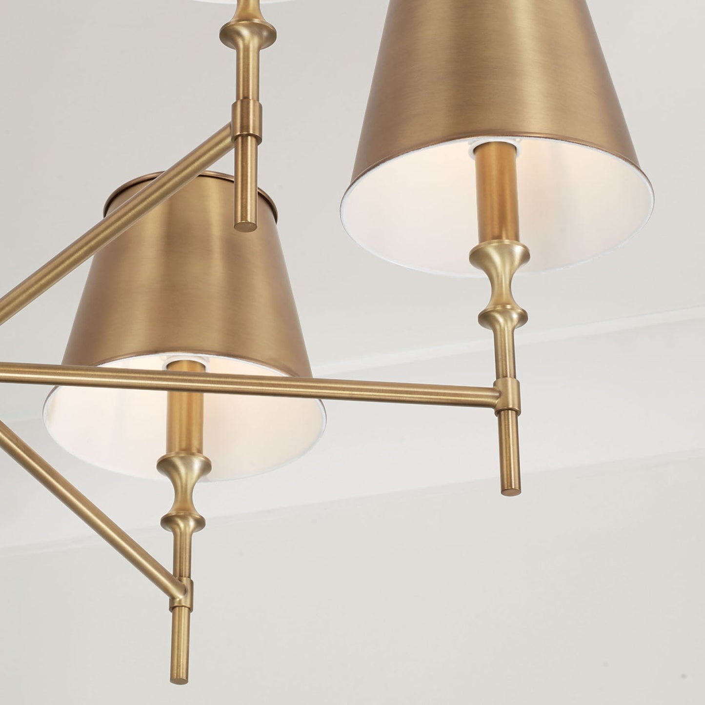 Whitney Luxury Brass Chandelier - Classic 6 or 8-Light Tapered Shade Pendant | Modern Heritage Hanging Light | E12 Base