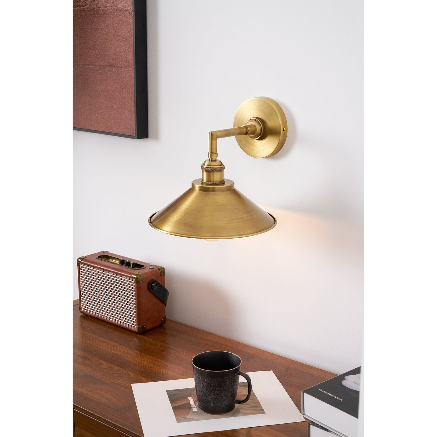 Whizzer Solid Brass Wall Sconce - Luxury Circular Backplate Lamp | Intricate Detailed Detail Bedside Light | E12 Base