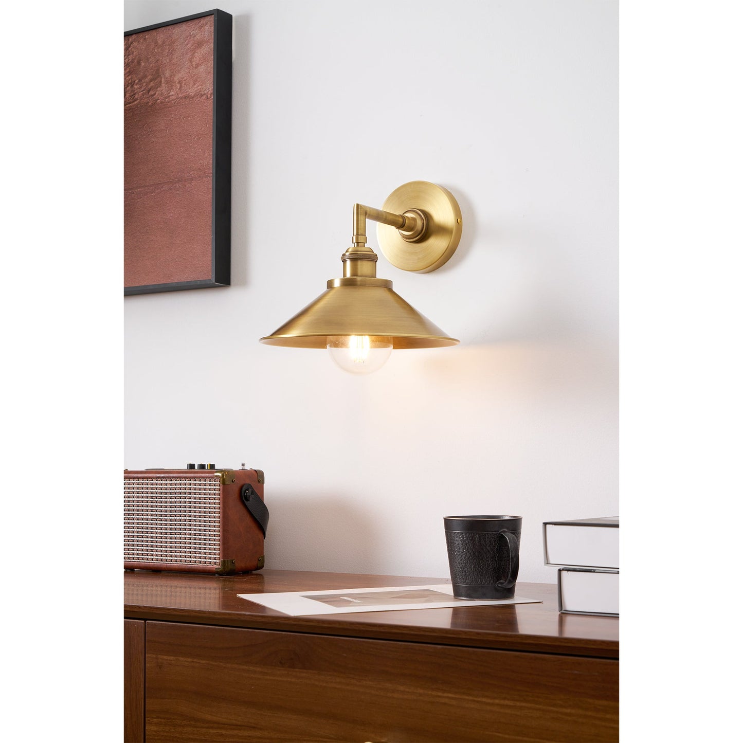 Whizzer Solid Brass Wall Sconce - Luxury Circular Backplate Lamp | Intricate Detailed Detail Bedside Light | E12 Base