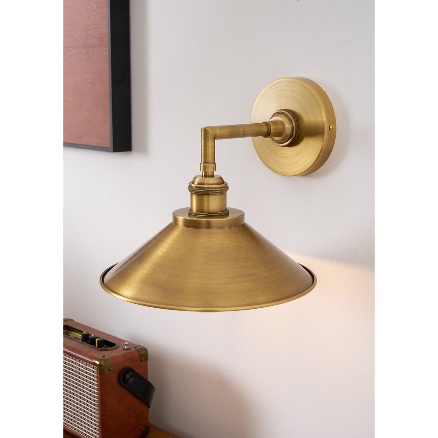 Whizzer Solid Brass Wall Sconce - Luxury Circular Backplate Lamp | Intricate Detailed Detail Bedside Light | E12 Base