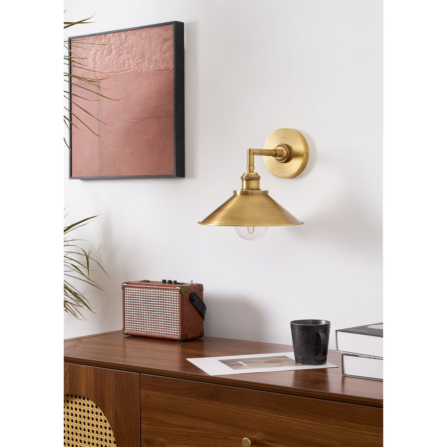 Whizzer Solid Brass Wall Sconce - Luxury Circular Backplate Lamp | Intricate Detailed Detail Bedside Light | E12 Base