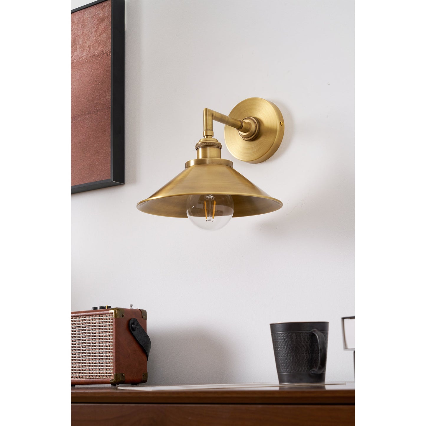 Whizzer Solid Brass Wall Sconce - Luxury Circular Backplate Lamp | Intricate Detailed Detail Bedside Light | E12 Base