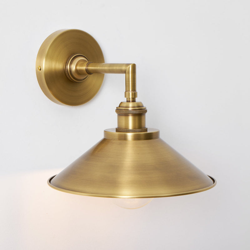 Whizzer Solid Brass Wall Sconce - Luxury Circular Backplate Lamp | Intricate Detailed Detail Bedside Light | E12 Base