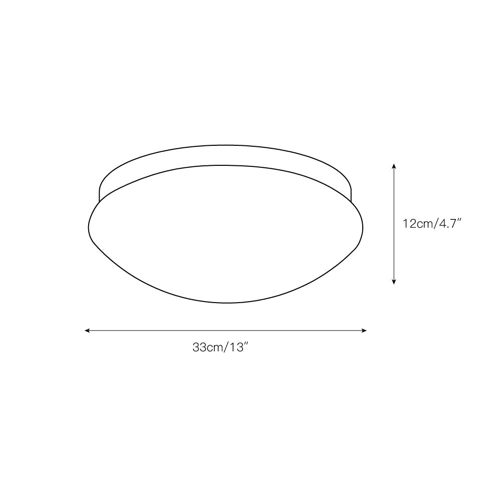 Wickes Flush Ceiling Light - Modern Glass & Iron LED Fixture | Luxurious 13" Low-Profile Ceiling Lamp