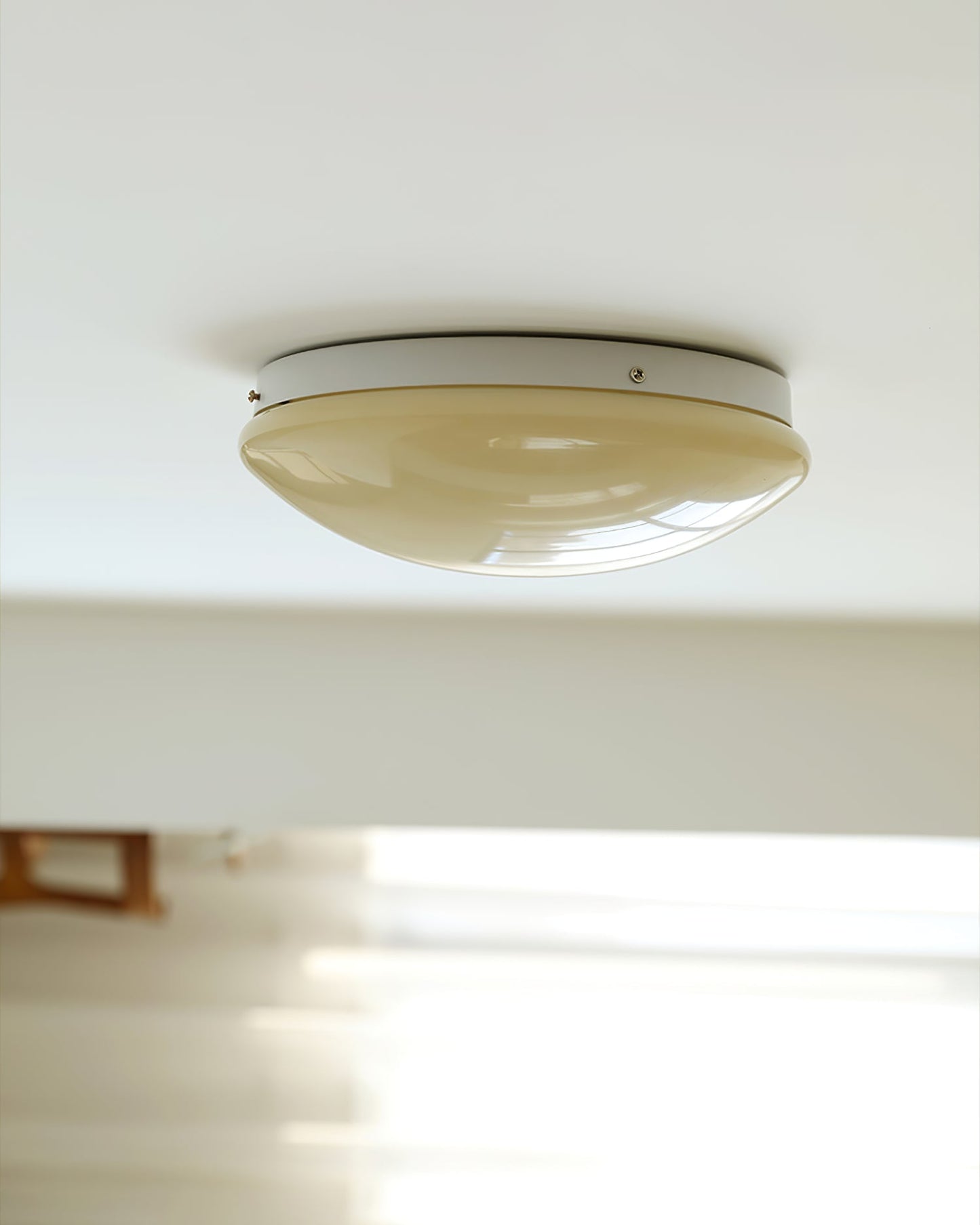 Wickes Flush Ceiling Light - Modern Glass & Iron LED Fixture | Luxurious 13" Low-Profile Ceiling Lamp