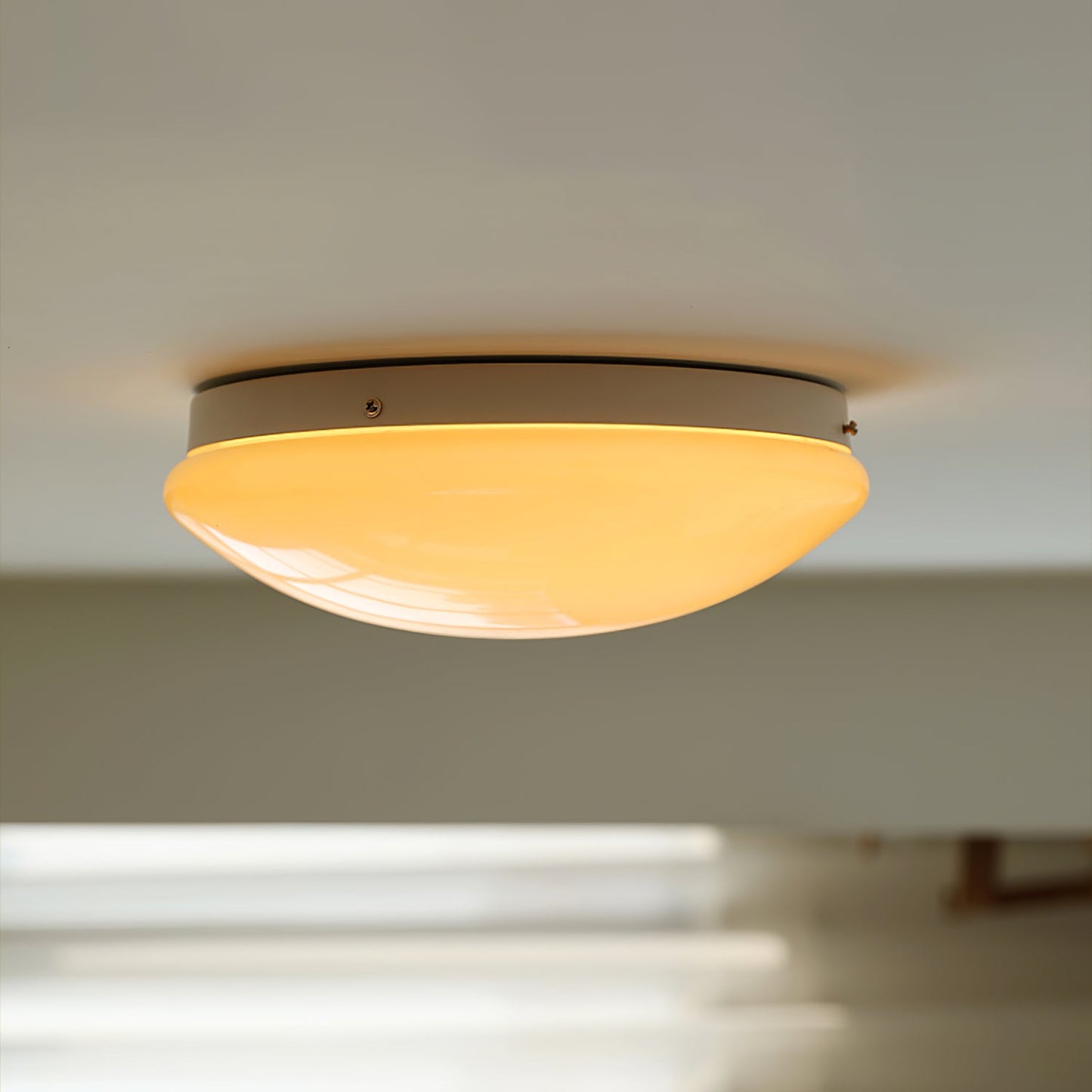 Wickes Flush Ceiling Light - Modern Glass & Iron LED Fixture | Luxurious 13" Low-Profile Ceiling Lamp