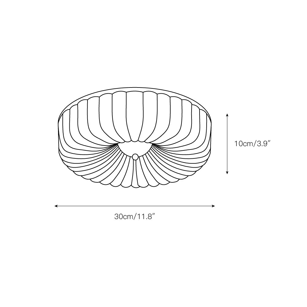 Willa Glass Flush Mount Ceiling Light - Modern Wave-Shaped LED Lamp | Luxury Chrome Bedroom Light | 24W/36W Low Profile Fixture