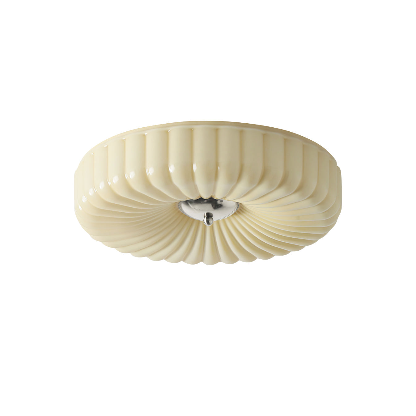 Willa Glass Flush Mount Ceiling Light - Modern Wave-Shaped LED Lamp | Luxury Chrome Bedroom Light | 24W/36W Low Profile Fixture