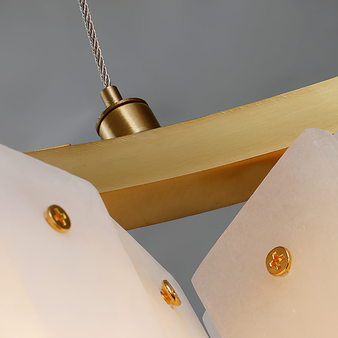 Willamette Luxury Alabaster Chandelier - Handcrafted Natural Stone Floating Pendant | Multi-Light Brass Hanging Fixture | G9 Base