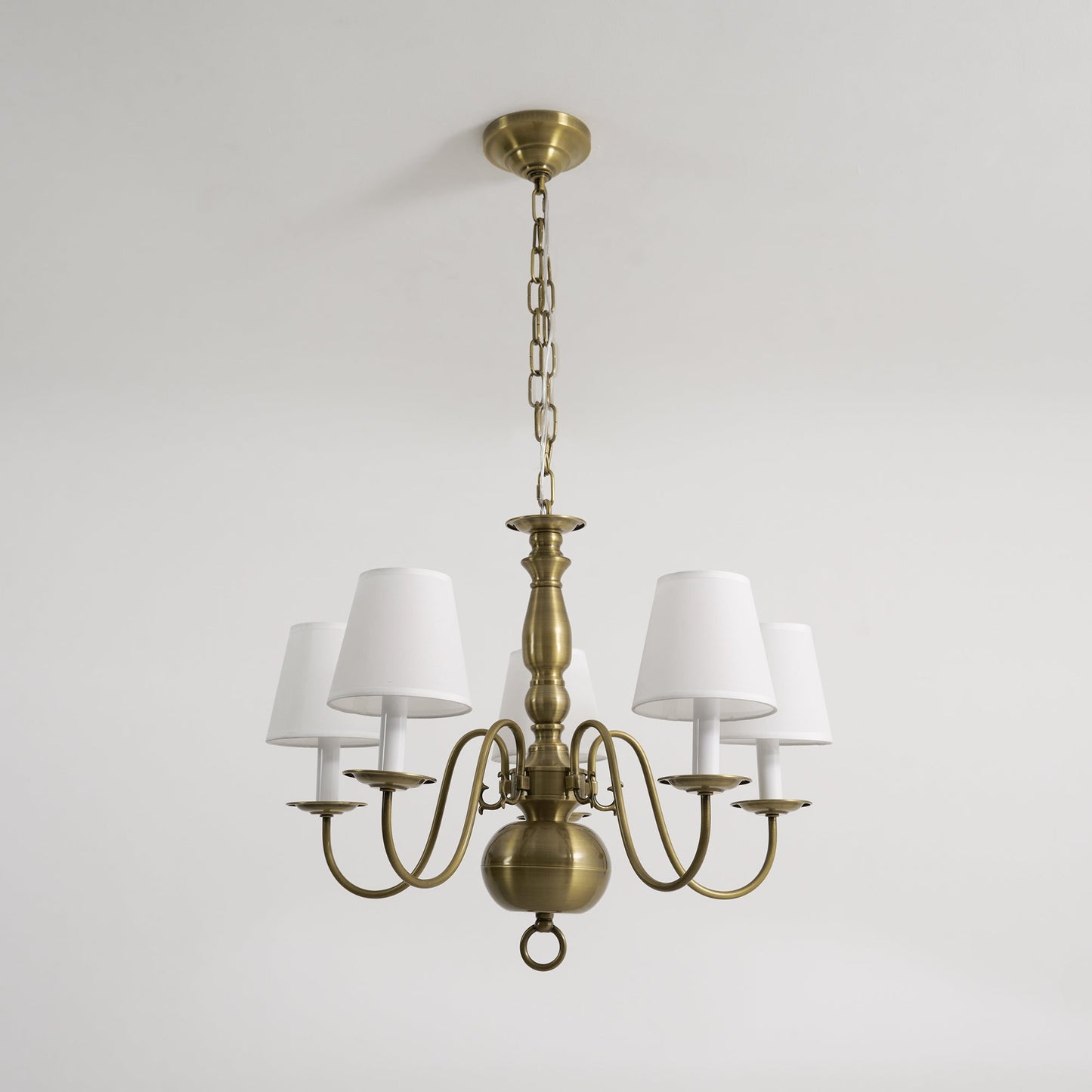 Williamsburg Luxury Brass Chandelier - Classic 5-Light Colonial Hanging Pendant | Traditional Multi-Arm Island Lamp | E14 Base