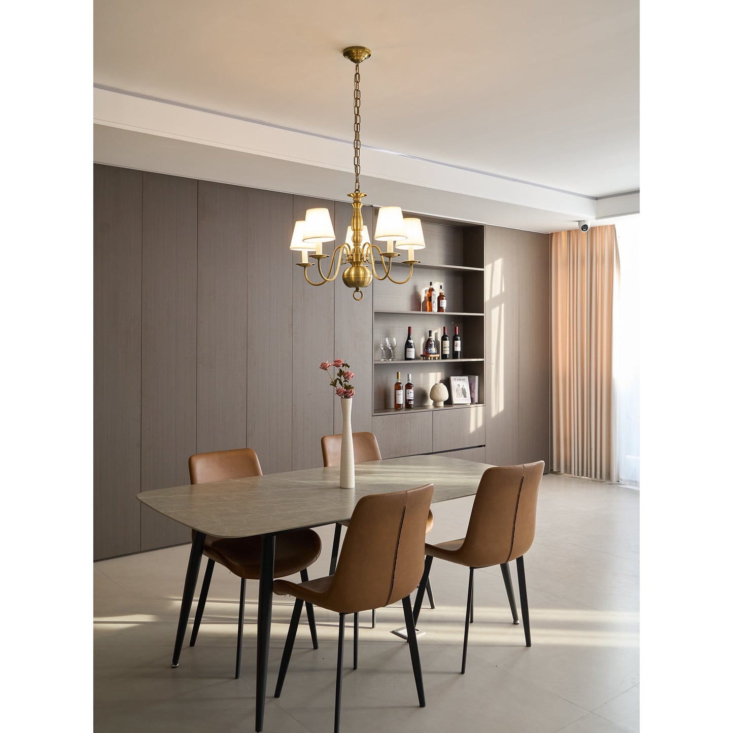 Williamsburg Luxury Brass Chandelier - Classic 5-Light Colonial Hanging Pendant | Traditional Multi-Arm Island Lamp | E14 Base
