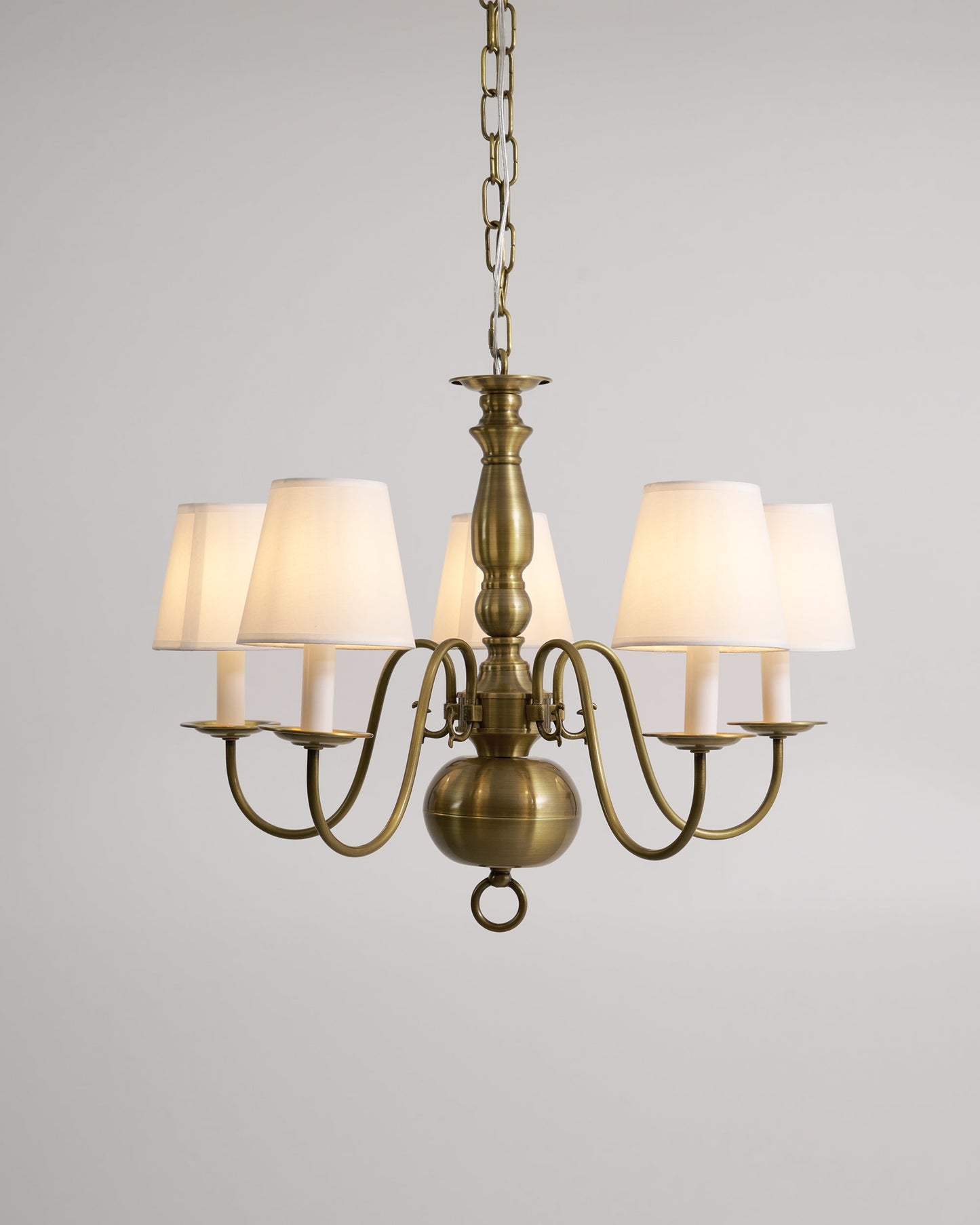 Williamsburg Luxury Brass Chandelier - Classic 5-Light Colonial Hanging Pendant | Traditional Multi-Arm Island Lamp | E14 Base