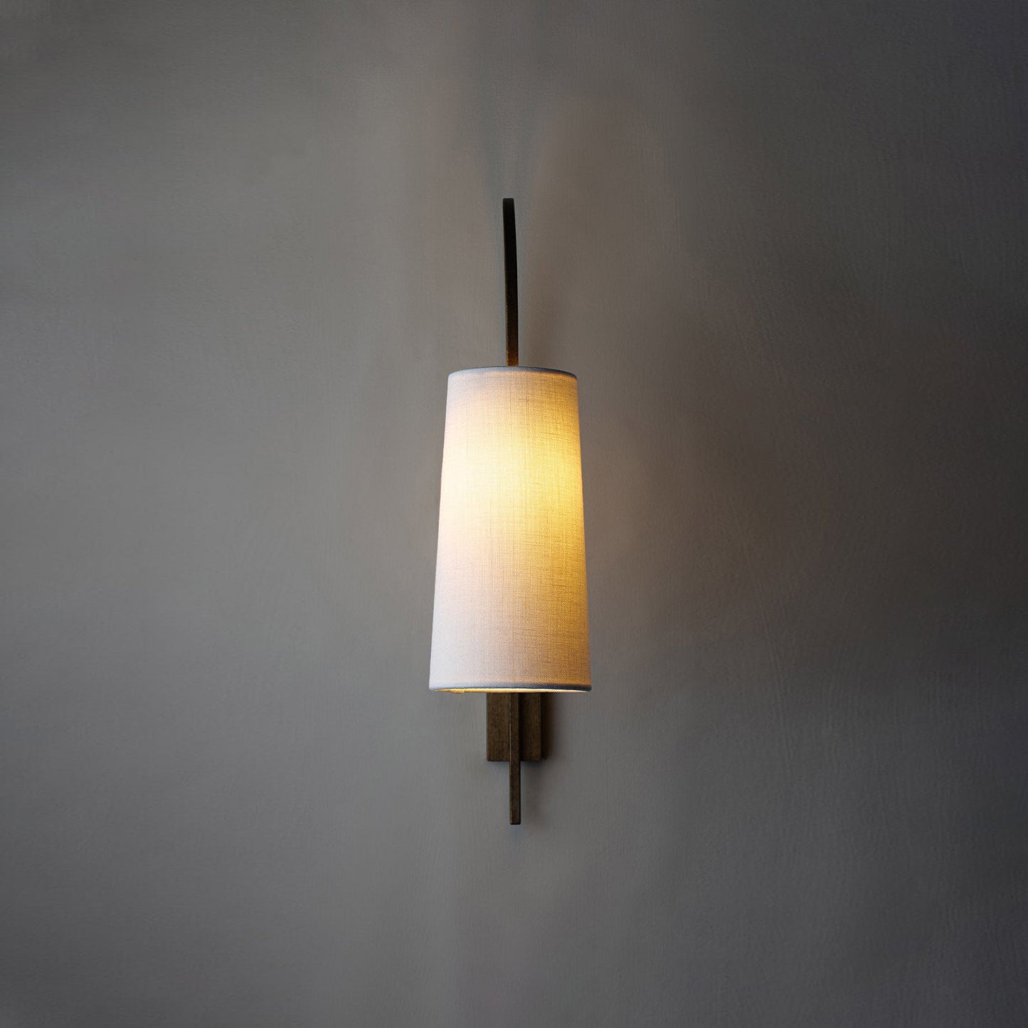 Willow Arc Wall Lamp - Industrial Fabric Shade Sconce | Vintage Street Light Inspired Bedside Reading Lamp | E14 Base