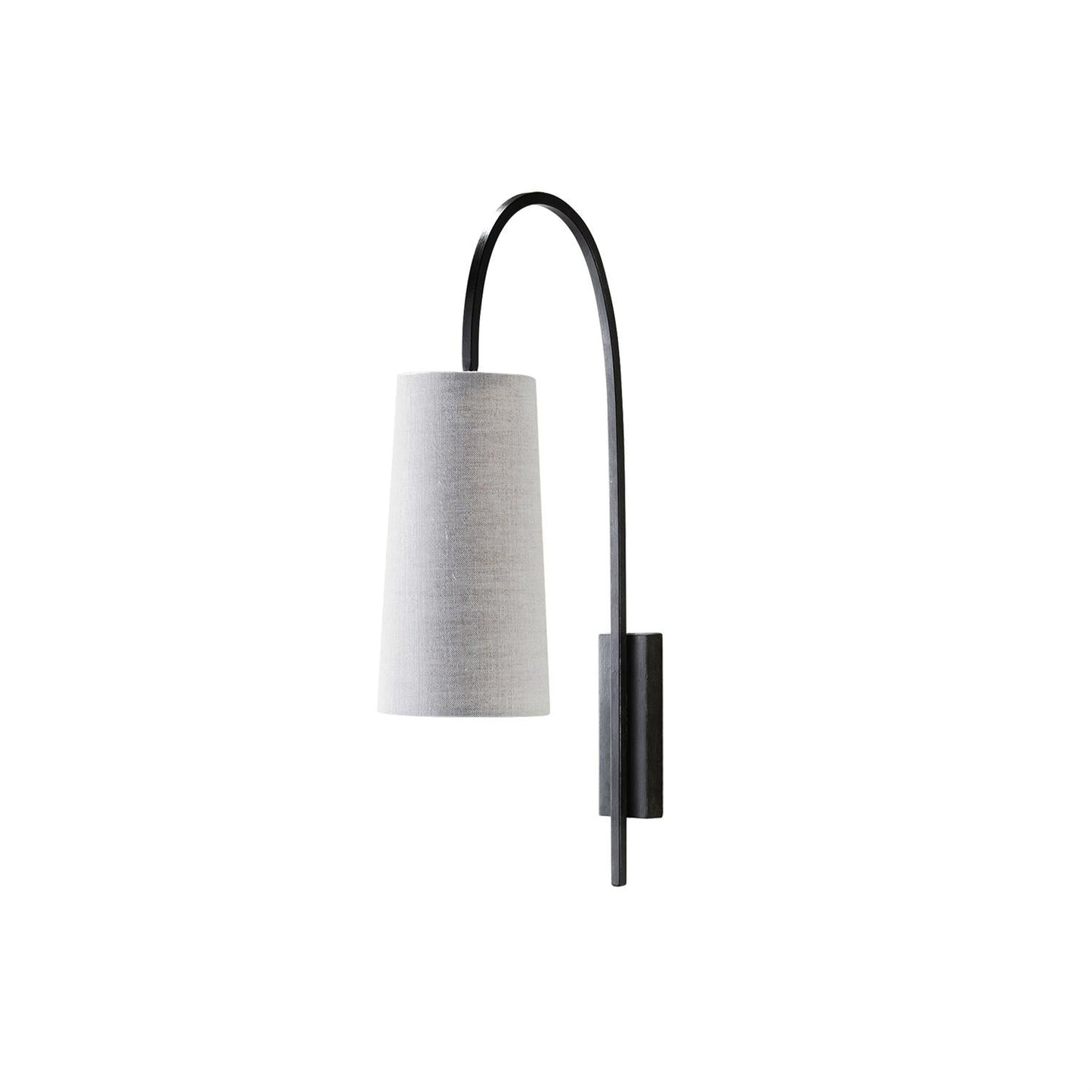 Willow Arc Wall Lamp - Industrial Fabric Shade Sconce | Vintage Street Light Inspired Bedside Reading Lamp | E14 Base