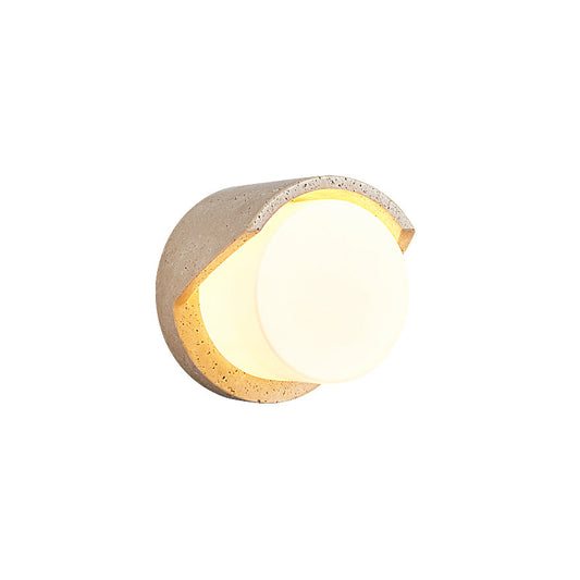 Wilma Travertine Wall Sconce - Natural Stone & Glass Luxury LED Vanity Lamp | Modern Minimalist Bedside Lighting | G9 Base