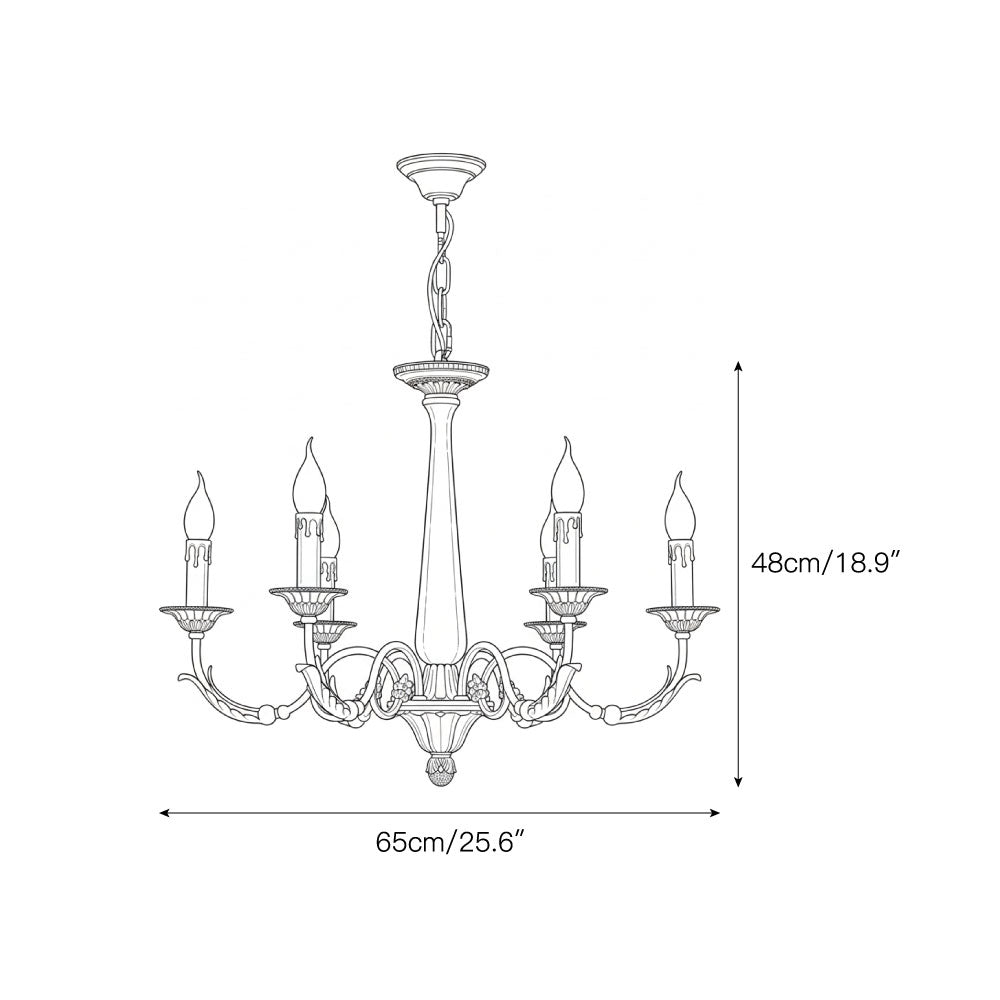 Winchester Luxury Brass Chandelier - Classic Candle Effect Hanging Light | 3, 6, 8, or 10-Head Grand Dining Pendant | E12 E14