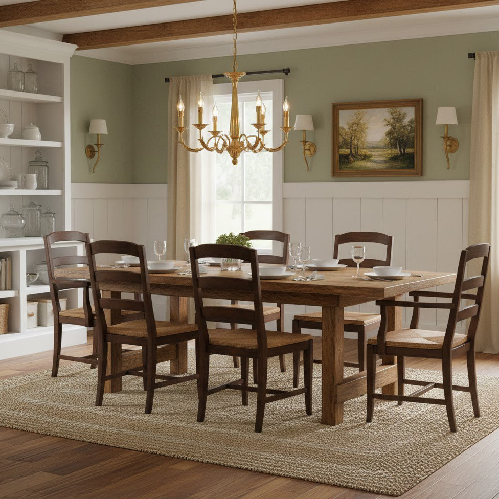 Winchester Luxury Brass Chandelier - Classic Candle Effect Hanging Light | 3, 6, 8, or 10-Head Grand Dining Pendant | E12 E14