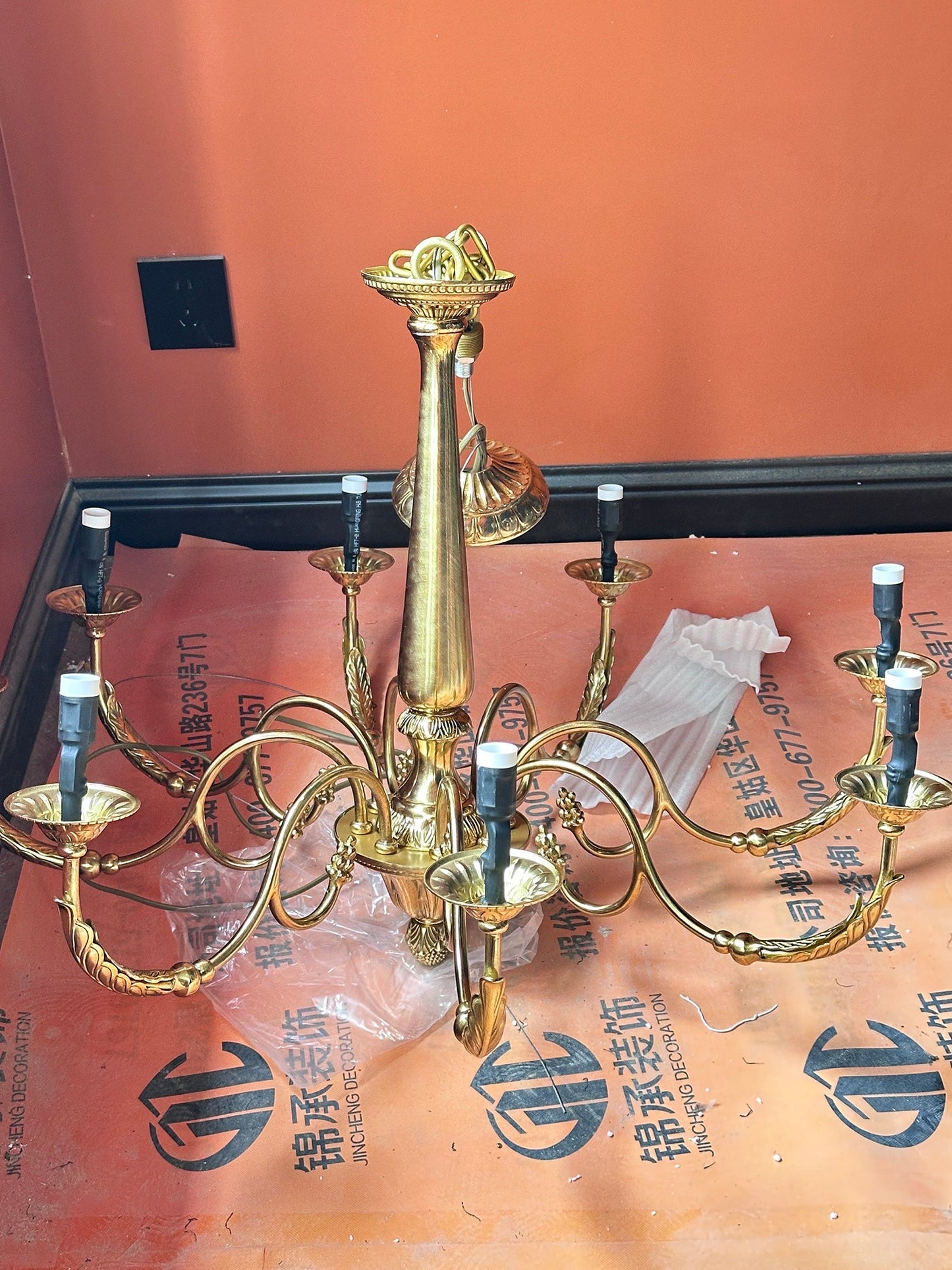 Winchester Luxury Brass Chandelier - Classic Candle Effect Hanging Light | 3, 6, 8, or 10-Head Grand Dining Pendant | E12 E14