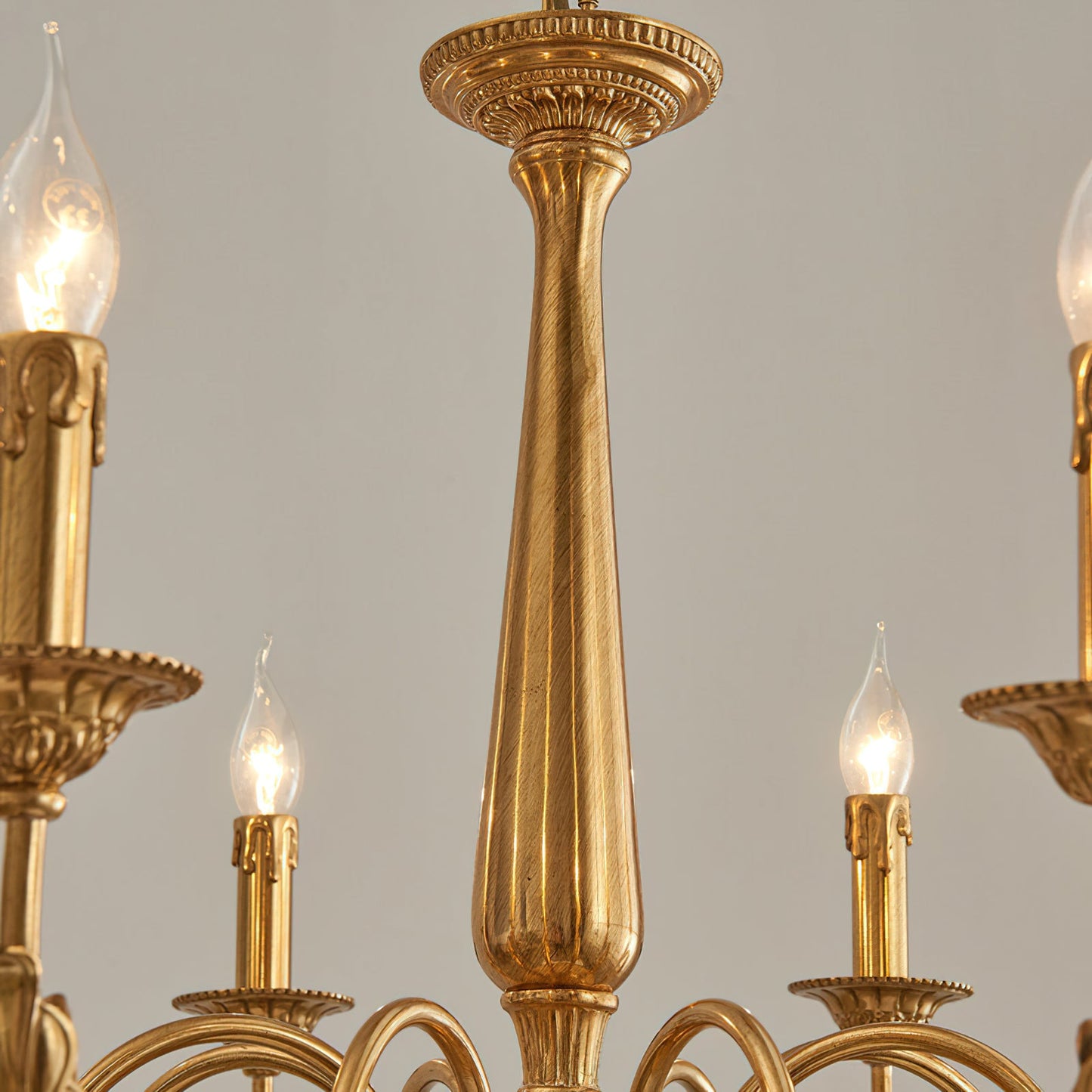 Winchester Luxury Brass Chandelier - Classic Candle Effect Hanging Light | 3, 6, 8, or 10-Head Grand Dining Pendant | E12 E14