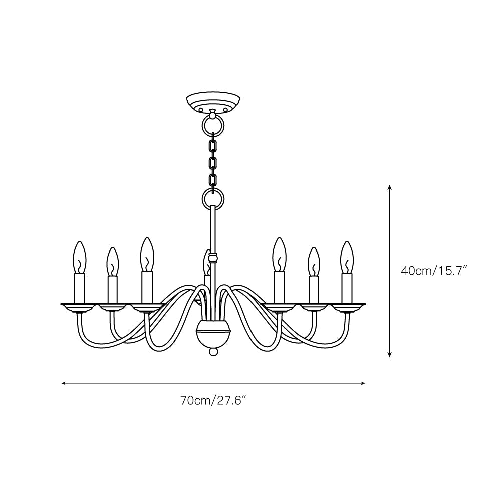Windsor Luxury Brass Chandelier - Mid-Century Modern Candlestick Hanging Light | 3, 5, or 7-Head Island Pendant | E14 Base