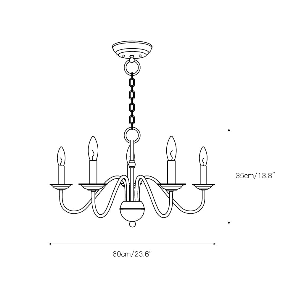 Windsor Luxury Brass Chandelier - Mid-Century Modern Candlestick Hanging Light | 3, 5, or 7-Head Island Pendant | E14 Base