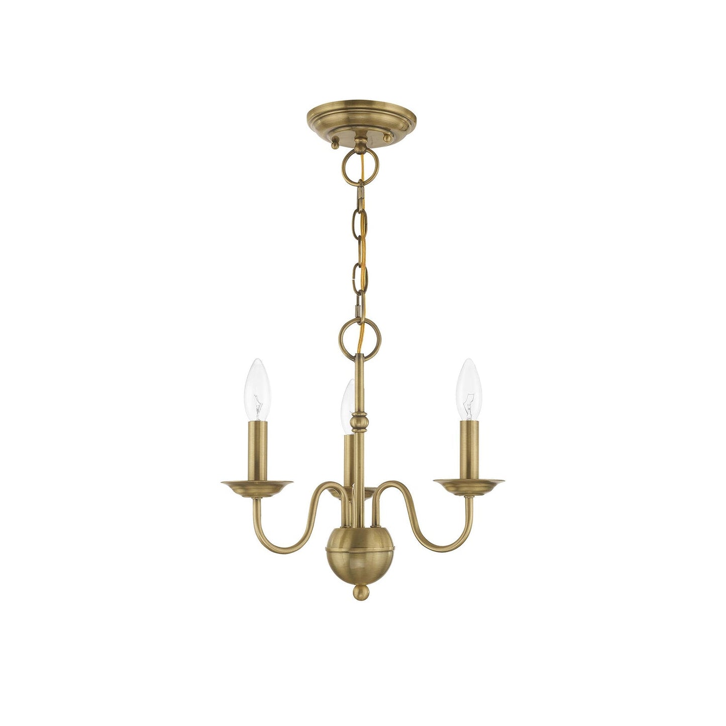 Windsor Luxury Brass Chandelier - Mid-Century Modern Candlestick Hanging Light | 3, 5, or 7-Head Island Pendant | E14 Base