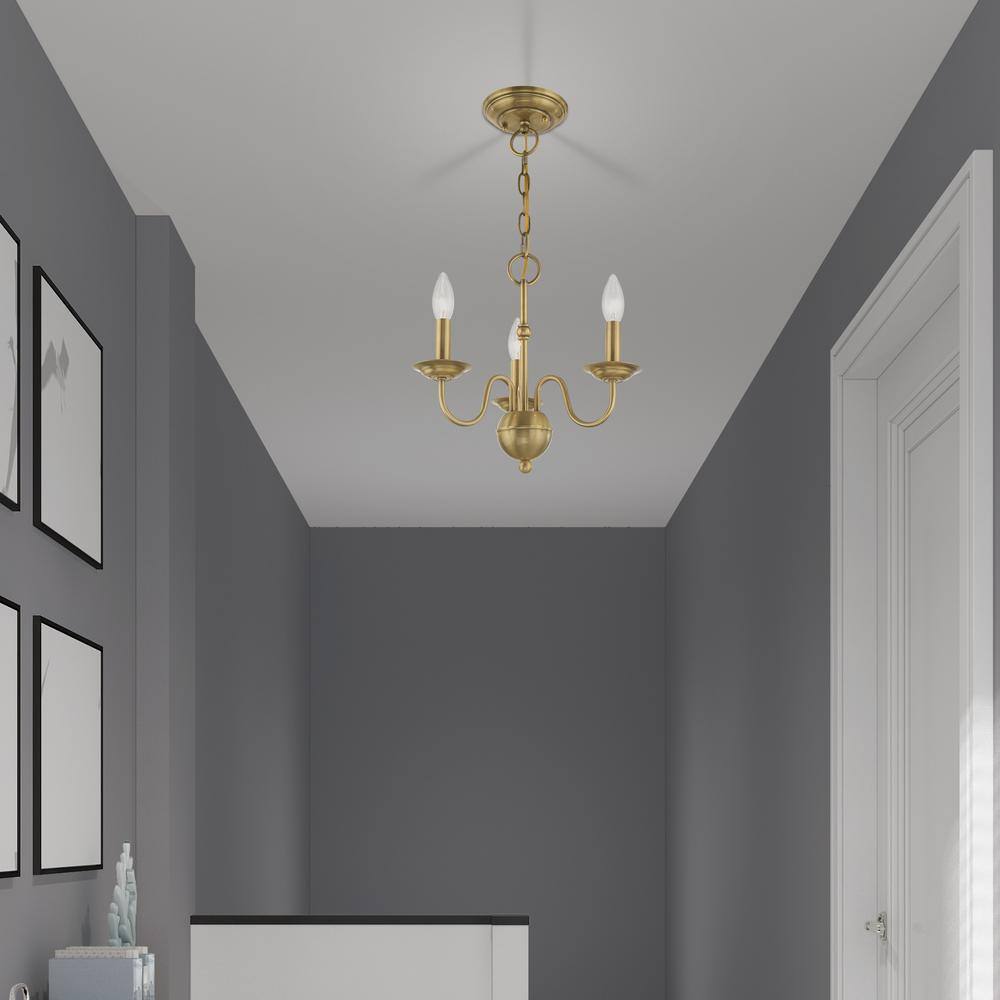 Windsor Luxury Brass Chandelier - Mid-Century Modern Candlestick Hanging Light | 3, 5, or 7-Head Island Pendant | E14 Base