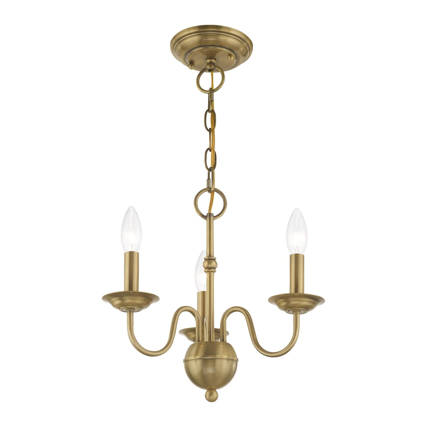 Windsor Luxury Brass Chandelier - Mid-Century Modern Candlestick Hanging Light | 3, 5, or 7-Head Island Pendant | E14 Base