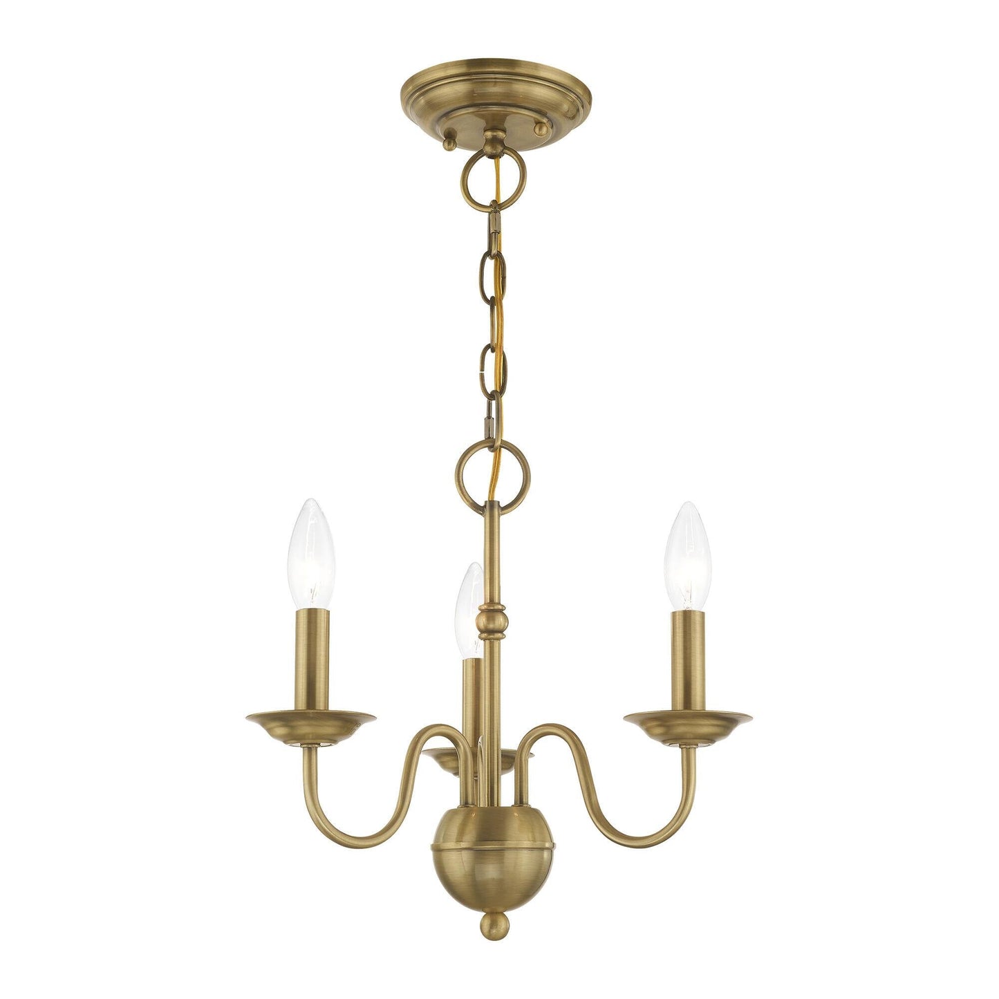 Windsor Luxury Brass Chandelier - Mid-Century Modern Candlestick Hanging Light | 3, 5, or 7-Head Island Pendant | E14 Base