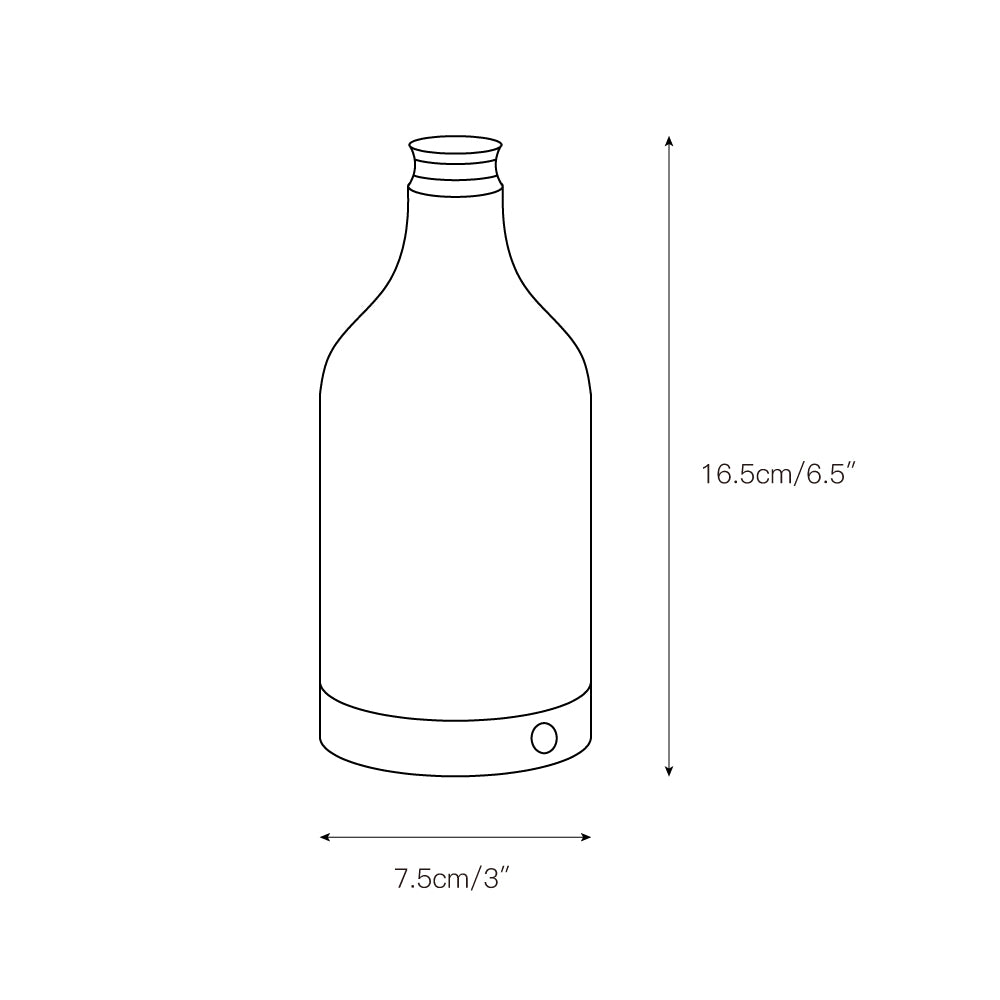 Wine Bottle Alabaster Table Lamp - Rechargeable Cordless LED Light | Luxury Natural Stone Bedside Lamp | USB Charging Base