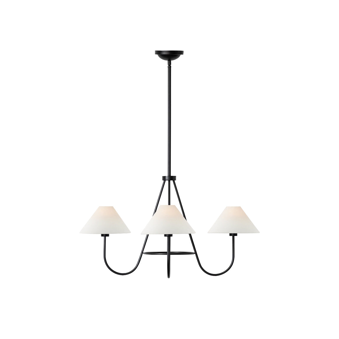 Wolcott Chandelier - Grand 4-Light Brass & Fabric Chandelier | Elegant 31.5" Modern Heritage Pendant
