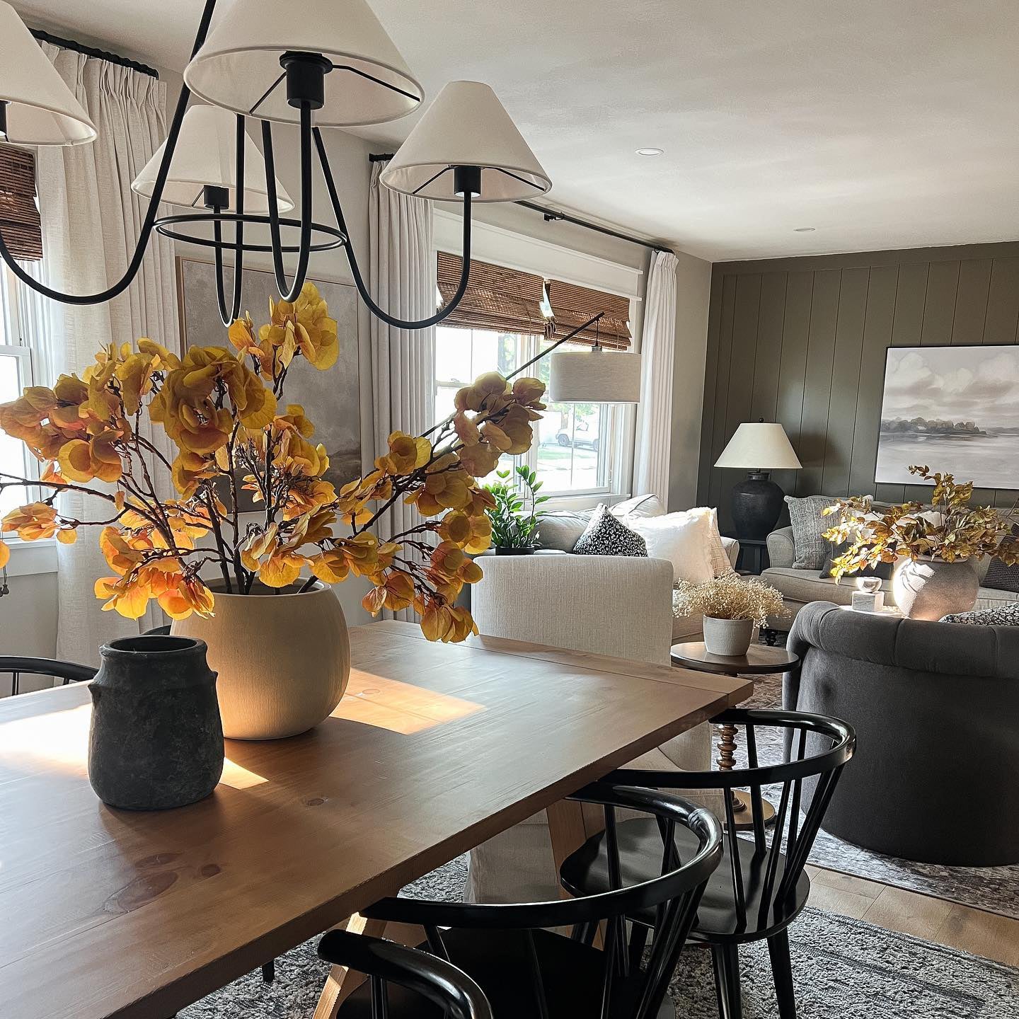 Wolcott Chandelier - Grand 4-Light Brass & Fabric Chandelier | Elegant 31.5" Modern Heritage Pendant