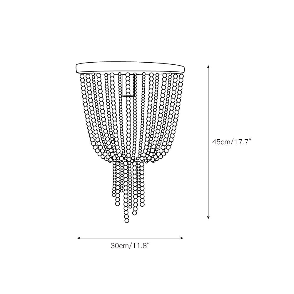 Angie Beaded Ceiling Lamp – Hemp-Wrapped Frame & Wooden Bead Flush Mount Pendant