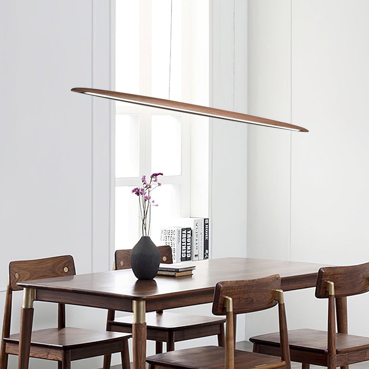 Eastoft Wood Pendant Lamp – Linear Solid Ash Wood LED Pendant Light