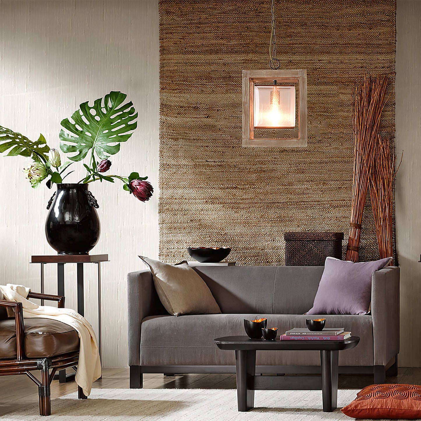 Wooden Globe Pendant Lamp - Artisanal Wood & Metal Orb Light | Rustic Contemporary Globe Chandelier