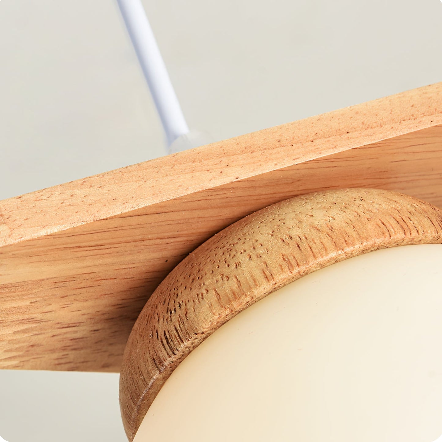 Wooden Star With Glass Chandelier - Elegant Mid-Century Modern Pendant | Floating Pearl Wood & Glass Chandelier