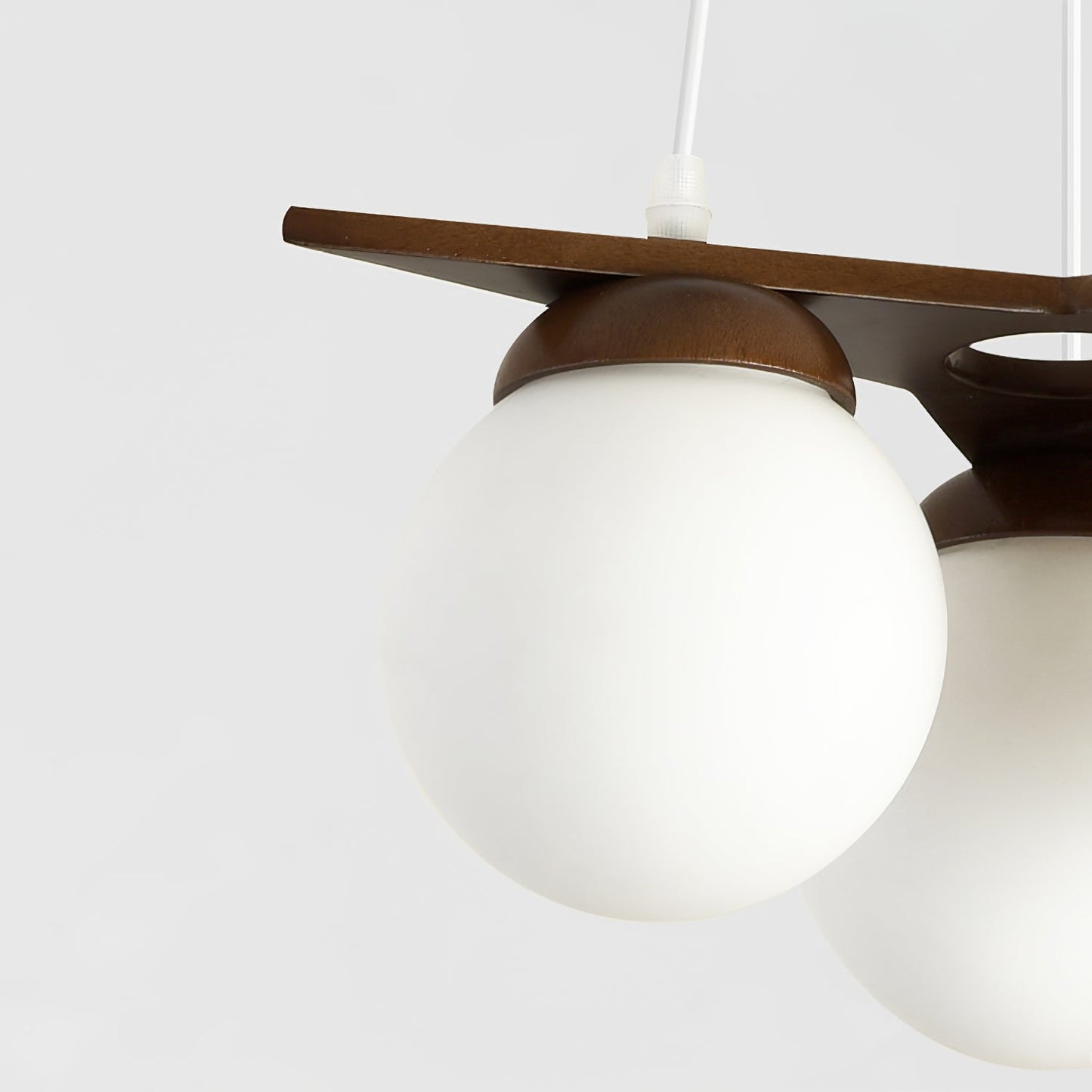 Wooden Star With Glass Chandelier - Elegant Mid-Century Modern Pendant | Floating Pearl Wood & Glass Chandelier