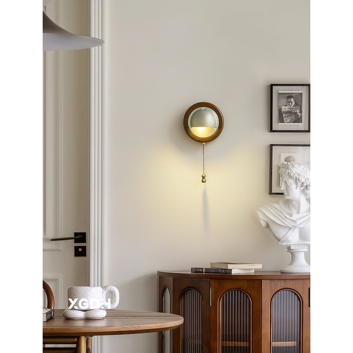Workstead Signal Wall Lamp - Modern Solid Ash Wood Sconce | Hand-Finished Metal Shade Pull-Cord Light