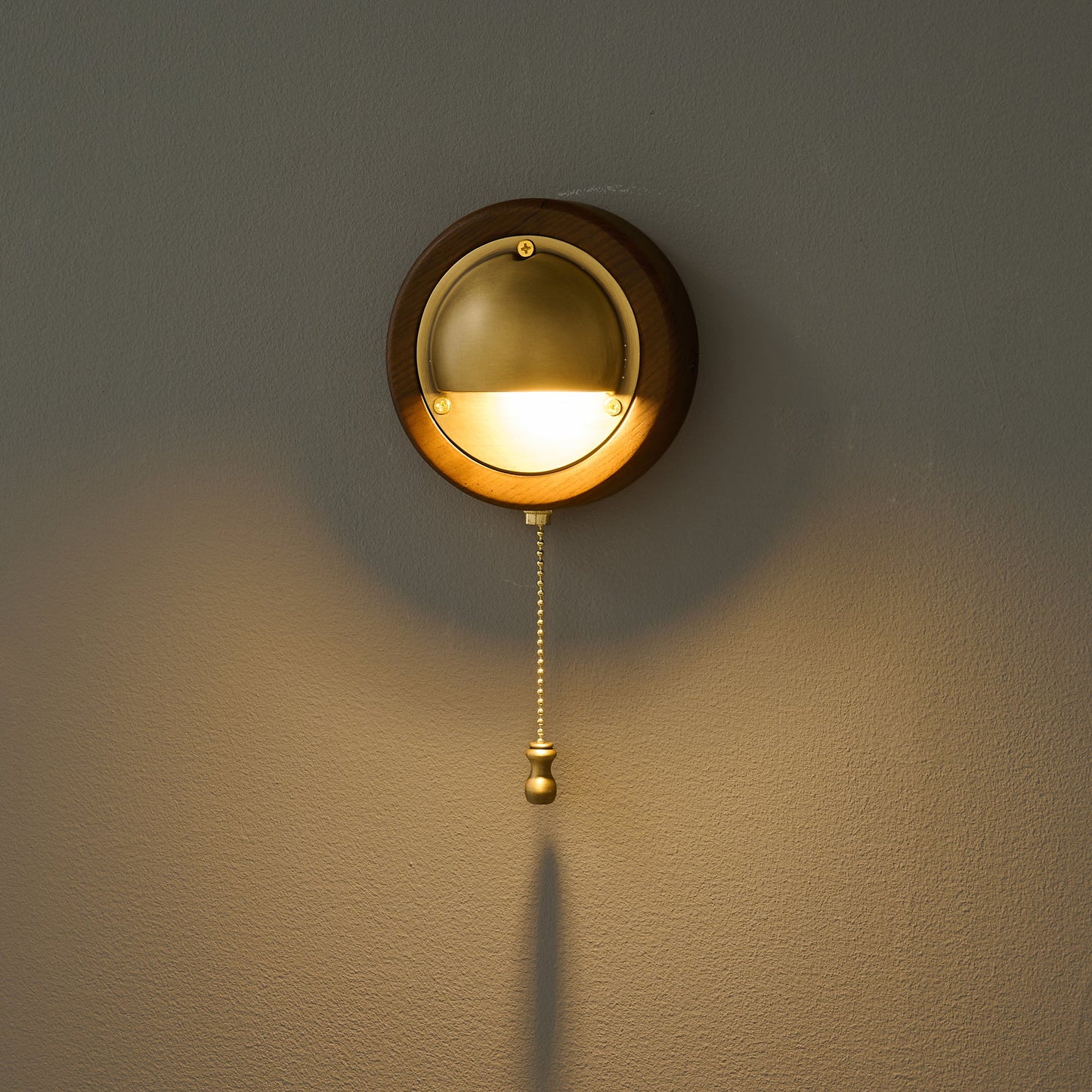 Workstead Signal Wall Lamp - Modern Solid Ash Wood Sconce | Hand-Finished Metal Shade Pull-Cord Light