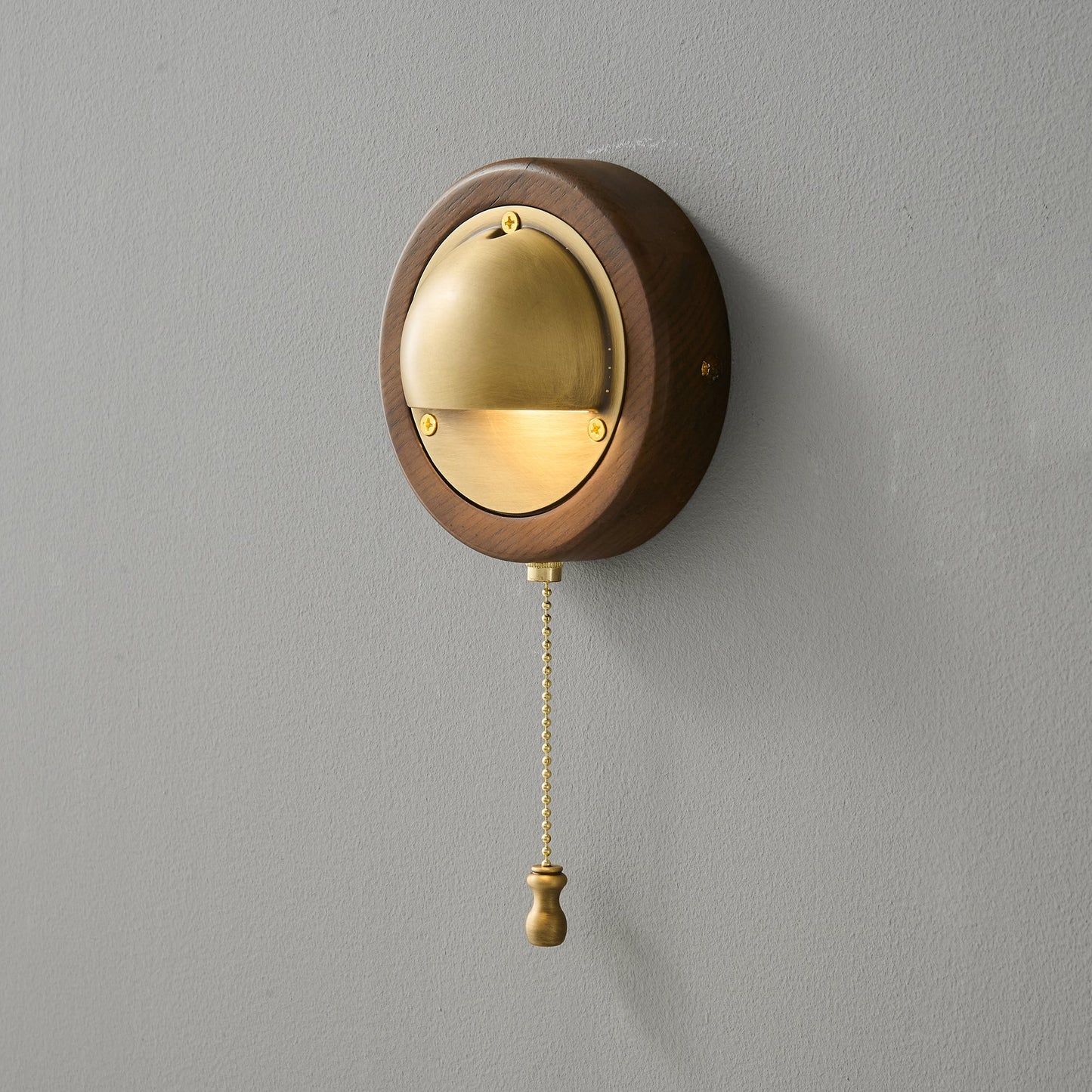Workstead Signal Wall Lamp - Modern Solid Ash Wood Sconce | Hand-Finished Metal Shade Pull-Cord Light