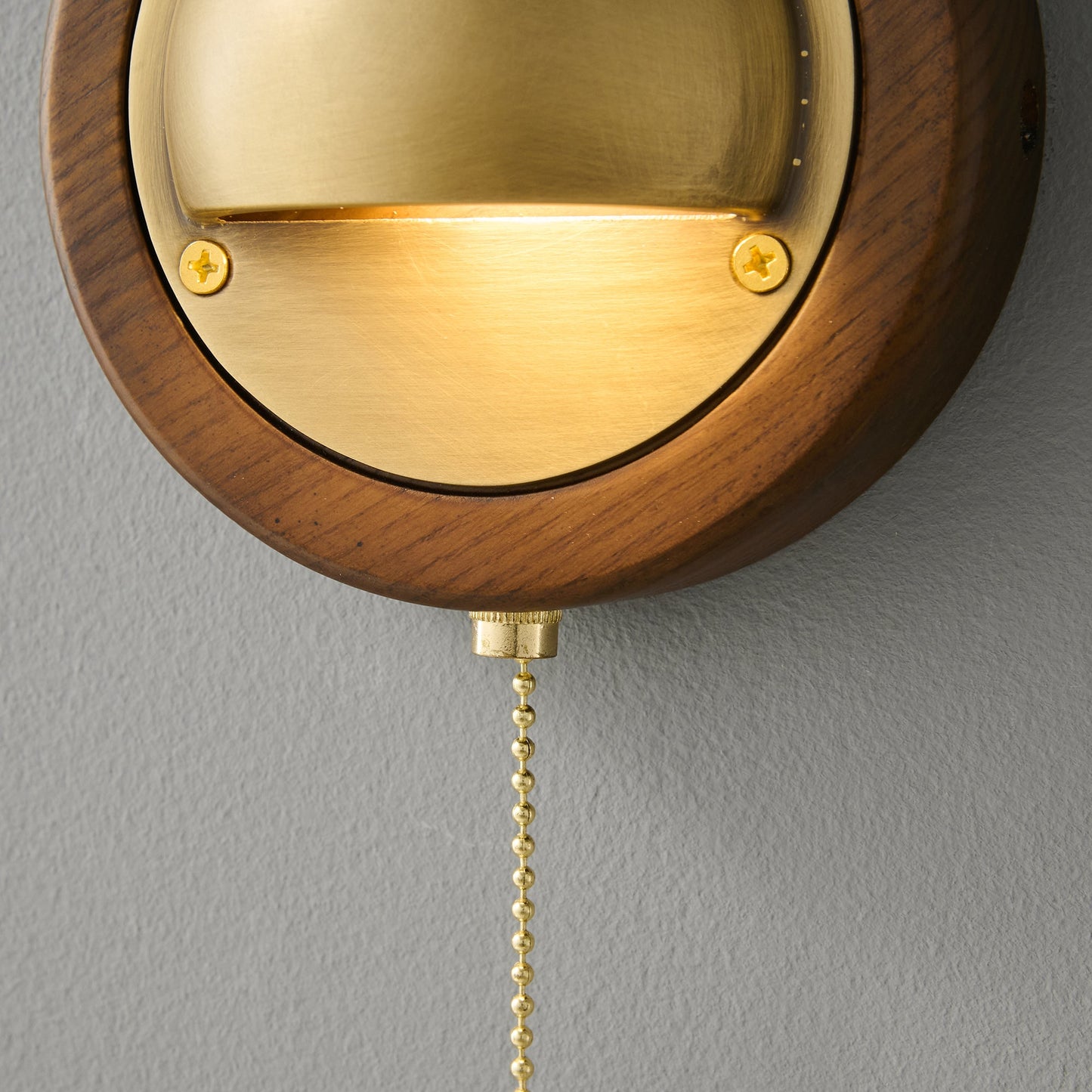 Workstead Signal Wall Lamp - Modern Solid Ash Wood Sconce | Hand-Finished Metal Shade Pull-Cord Light
